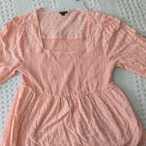 Torrid Peach Eyelet Blouse